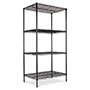 Four Shelf Black Wire Shelving Unit